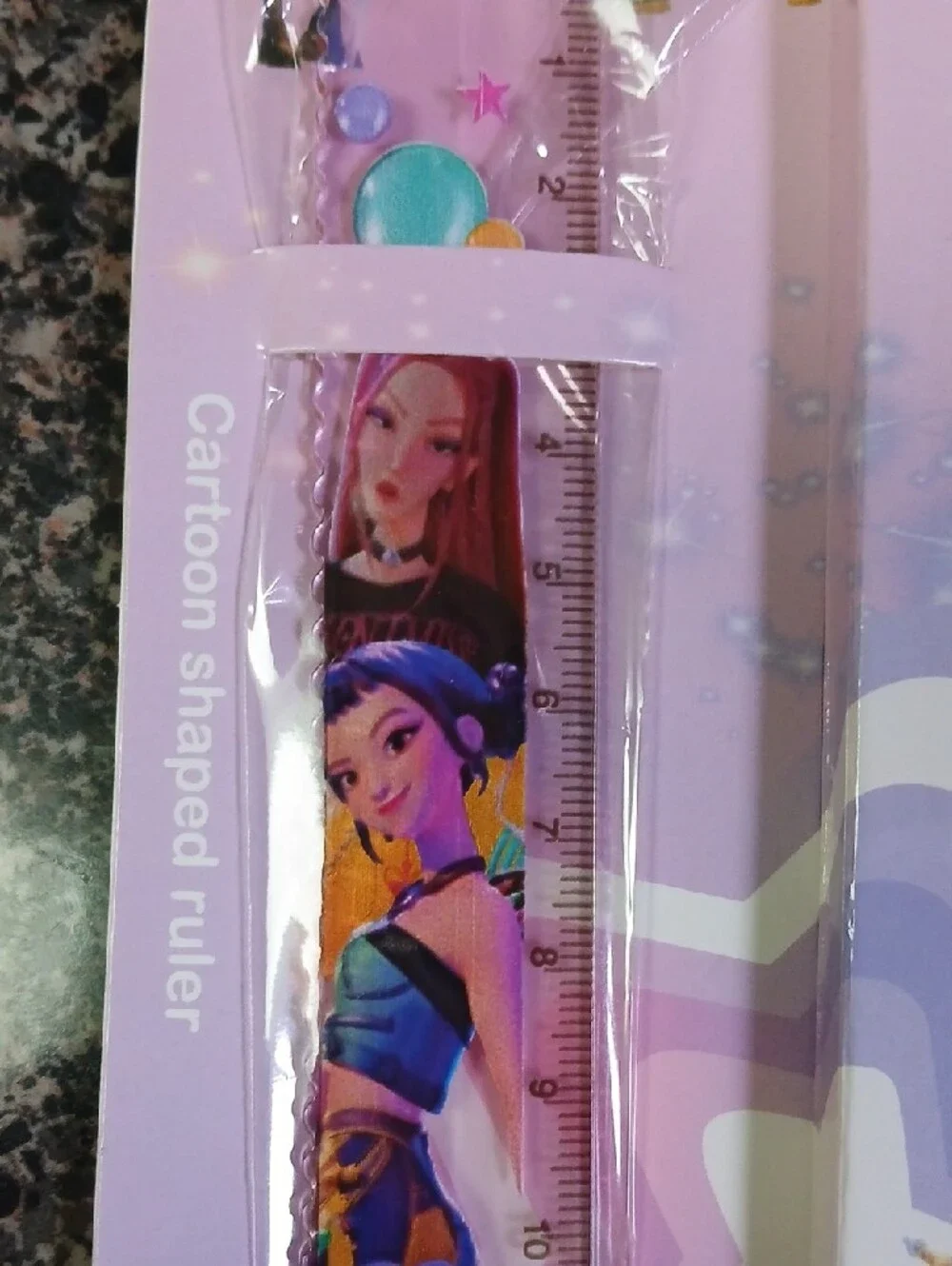 2 Pencil Set with Ruler - Pink or Blue Kpop DEMON HUNTER
